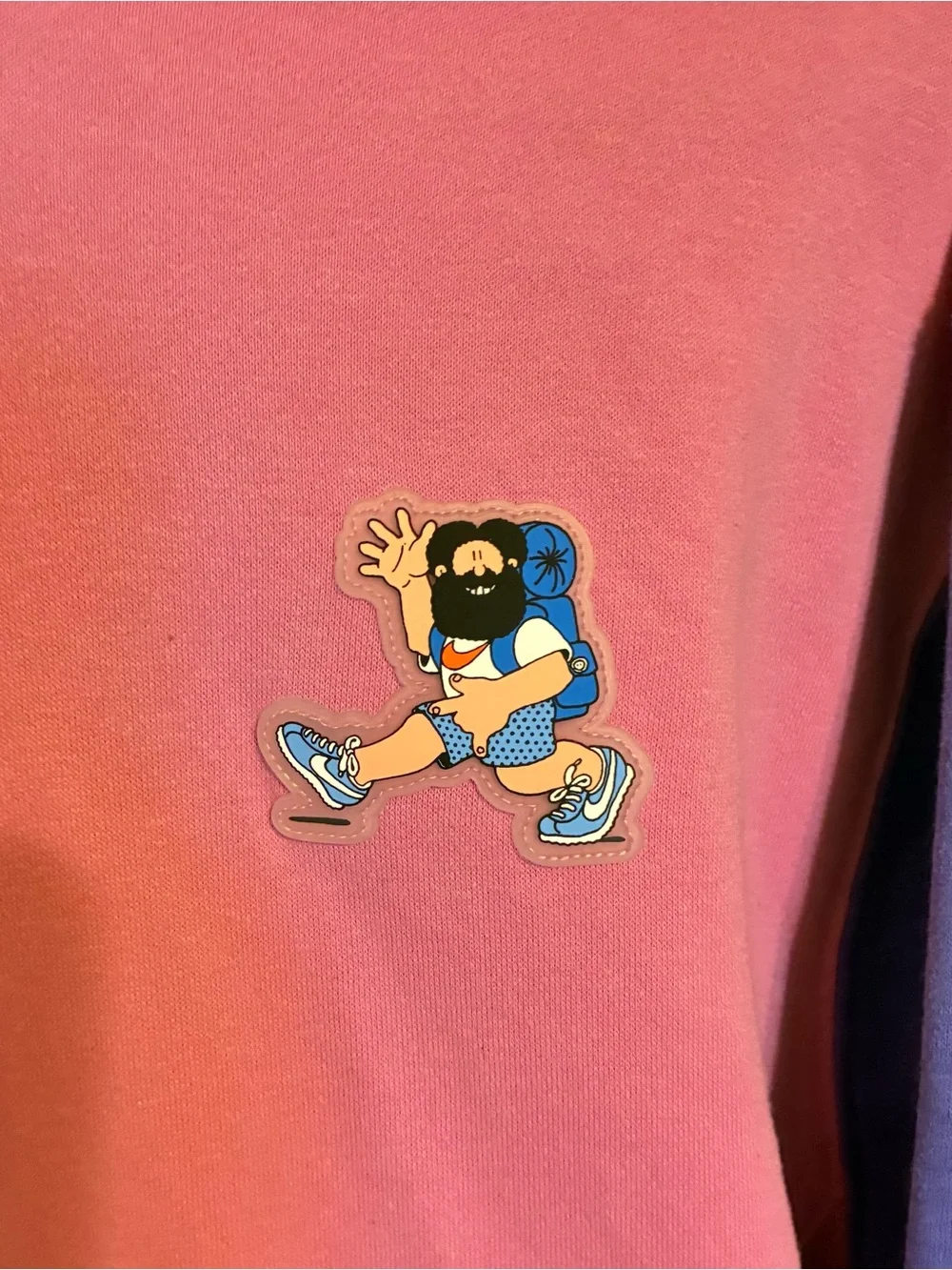 Vintage Nike Pink and Blue Colorblock Zip-Up Hoodie